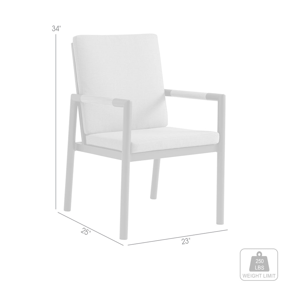 Royal Black Aluminum and Teak Outdoor Dining Chair with Dark Gray Fabric - Set of 2 By Armen Living | Outdoor Chairs | Modishstore - 10