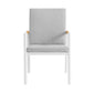 Royal White Aluminum and Teak Outdoor Dining Chair with Light Gray Fabric - Set of 2 By Armen Living | Outdoor Chairs | Modishstore - 5