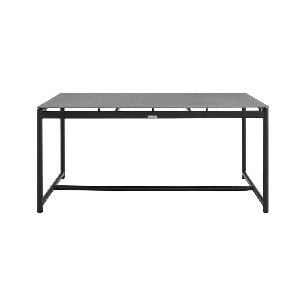 Royal Black Aluminum and Teak Outdoor Dining Table with Stone Top By Armen Living | Outdoor Tables | Modishstore - 4