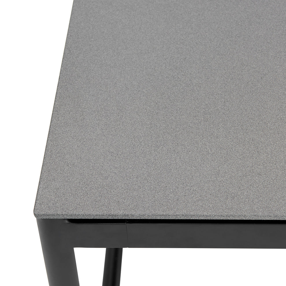 Royal Black Aluminum and Teak Outdoor Dining Table with Stone Top By Armen Living | Outdoor Tables | Modishstore - 5