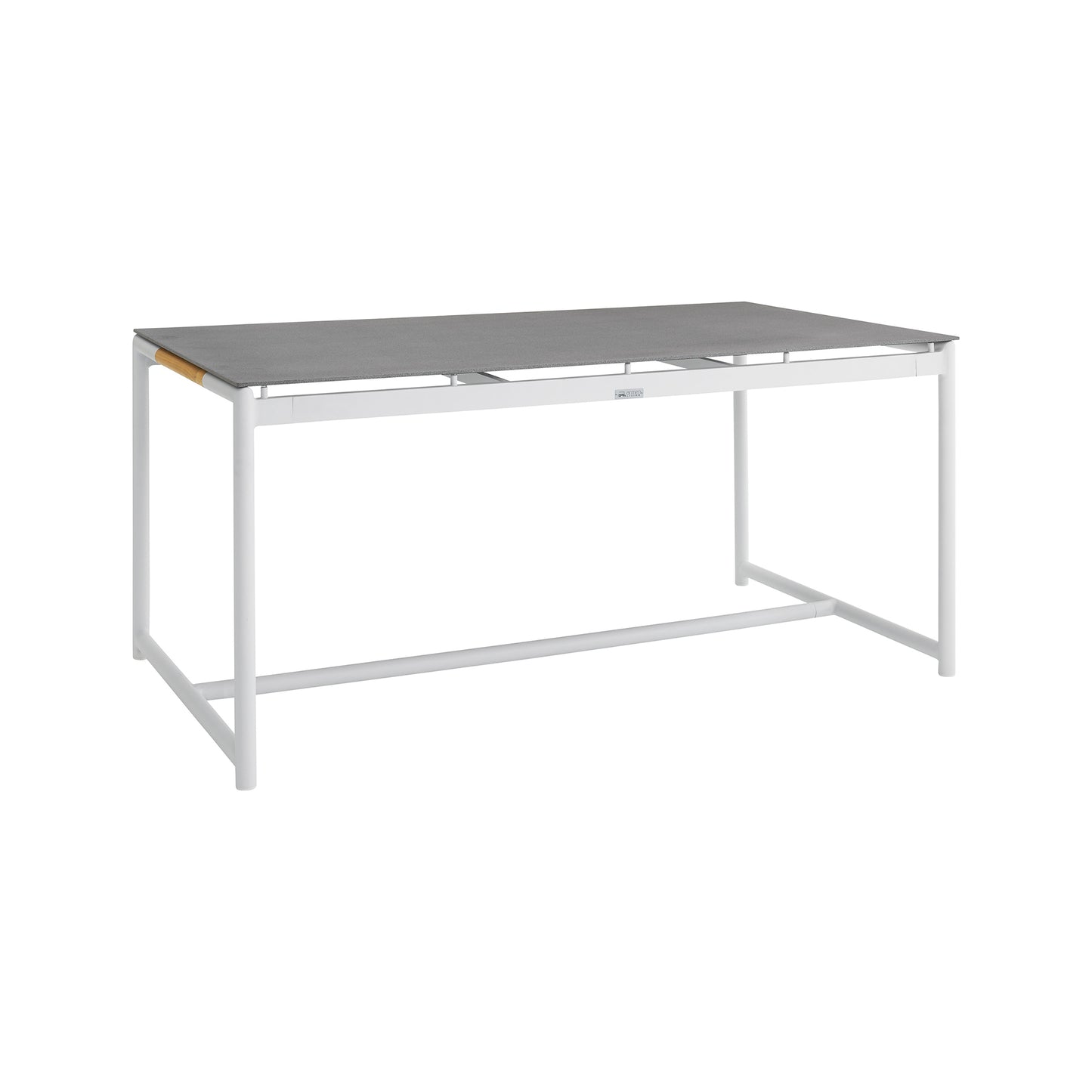 Royal White Aluminum and Teak Outdoor Dining Table with Stone Top By Armen Living | Outdoor Tables | Modishstore - 2