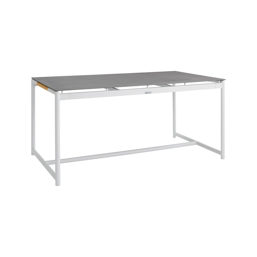 Royal White Aluminum and Teak Outdoor Dining Table with Stone Top By Armen Living | Outdoor Tables | Modishstore - 2