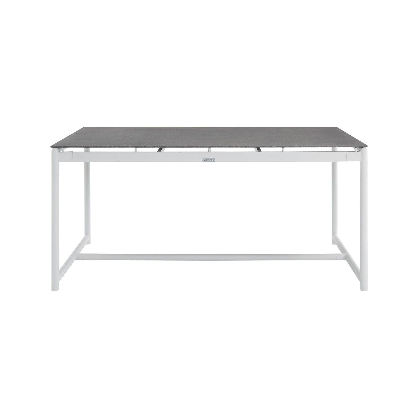 Royal White Aluminum and Teak Outdoor Dining Table with Stone Top By Armen Living | Outdoor Tables | Modishstore - 4