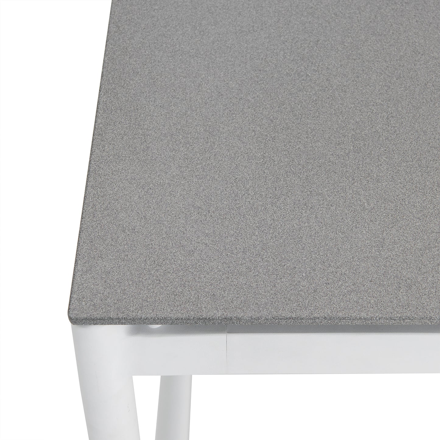 Royal White Aluminum and Teak Outdoor Dining Table with Stone Top By Armen Living | Outdoor Tables | Modishstore - 5