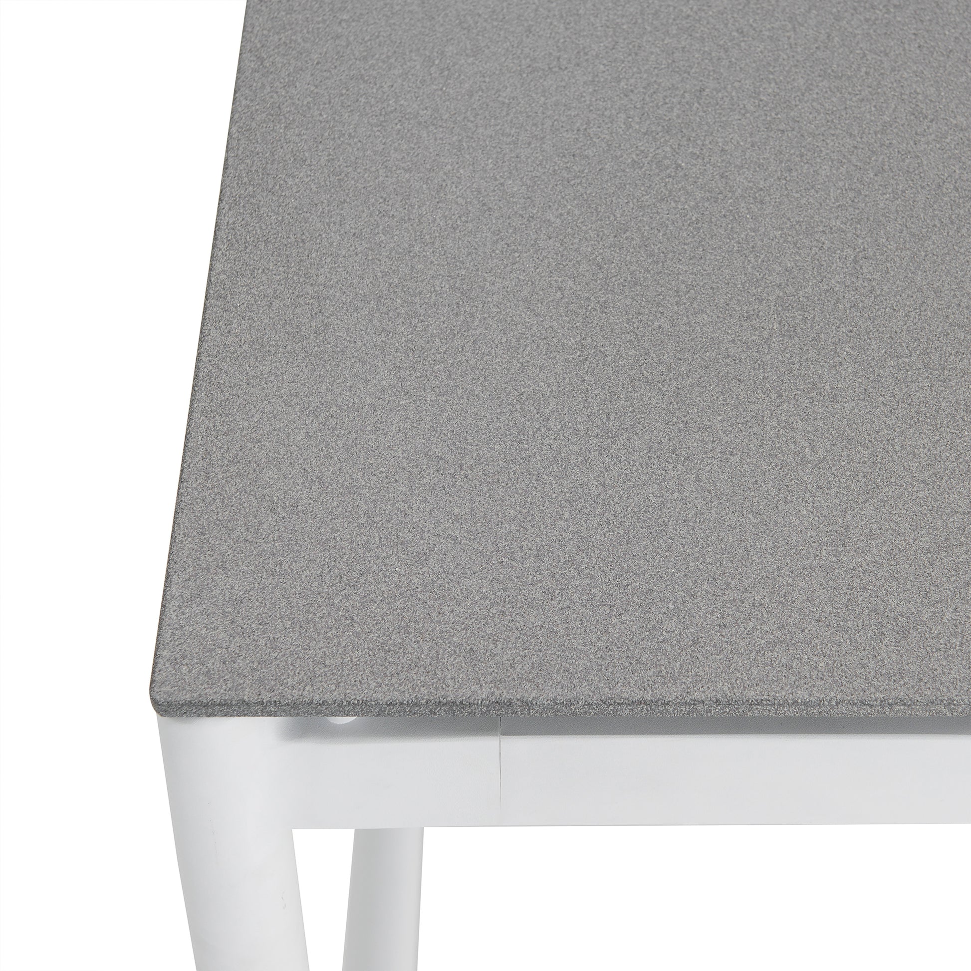 Royal White Aluminum and Teak Outdoor Dining Table with Stone Top By Armen Living | Outdoor Tables | Modishstore - 5