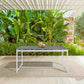 Royal White Aluminum and Teak Outdoor Dining Table with Stone Top By Armen Living | Outdoor Tables | Modishstore