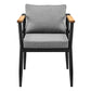Beowulf Outdoor Patio Dining Chair in Aluminum and Teak with Grey Cushions – Set of 2 By Armen Living | Outdoor Chairs | Modishstore - 5