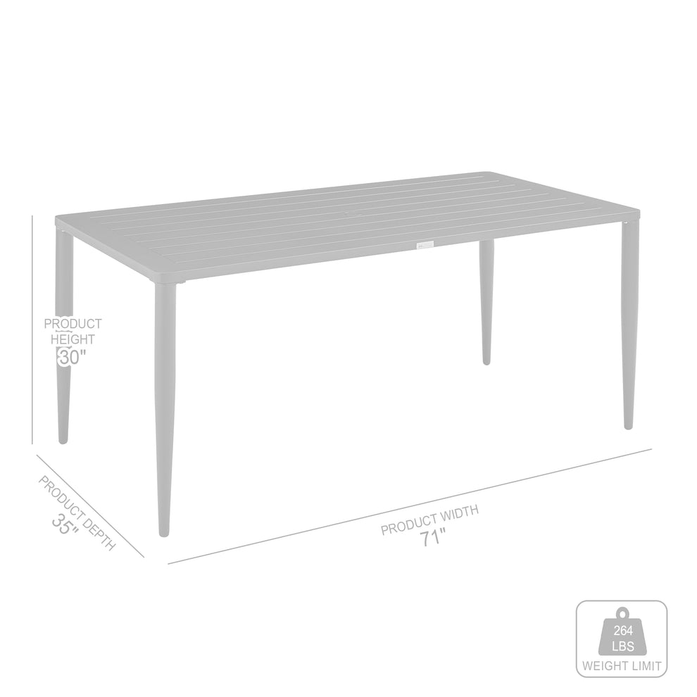 Beowulf Outdoor Patio Dining Table in Aluminum  By Armen Living | Outdoor Tables | Modishstore - 9