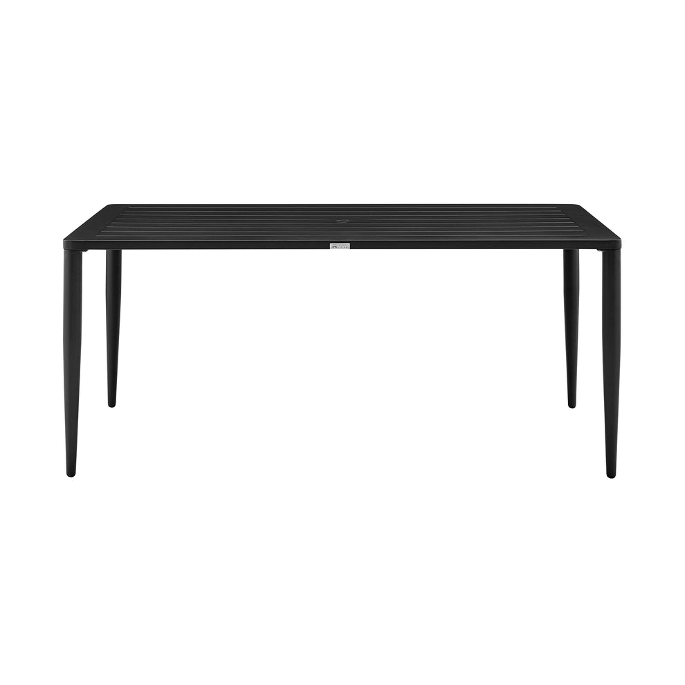 Beowulf Outdoor Patio 7-Piece Dining Table Set in Aluminum and Teak with Grey Cushions By Armen Living | Outdoor Dining Sets | Modishstore - 5
