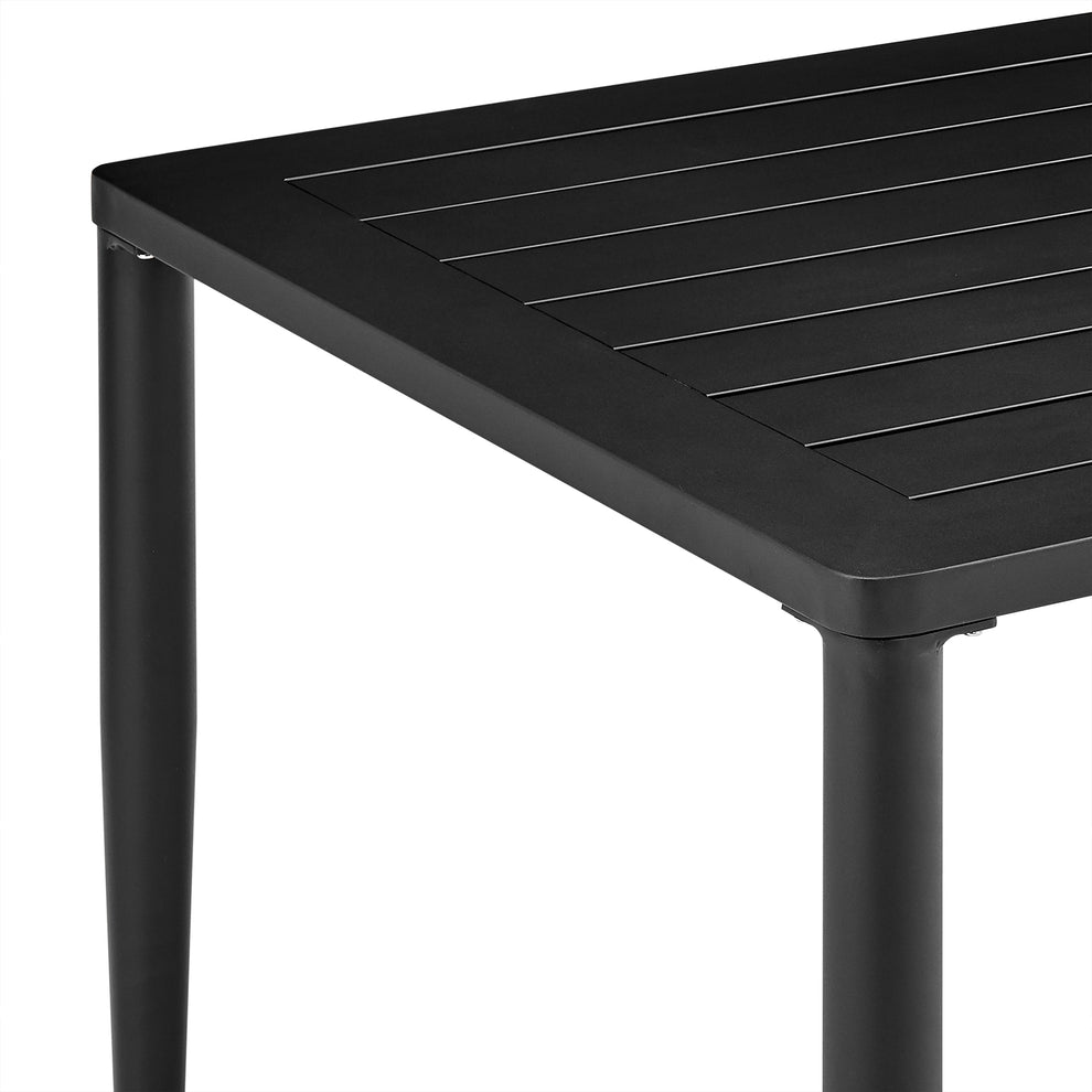 Beowulf Outdoor Patio 7-Piece Dining Table Set in Aluminum and Teak with Grey Cushions By Armen Living | Outdoor Dining Sets | Modishstore - 10