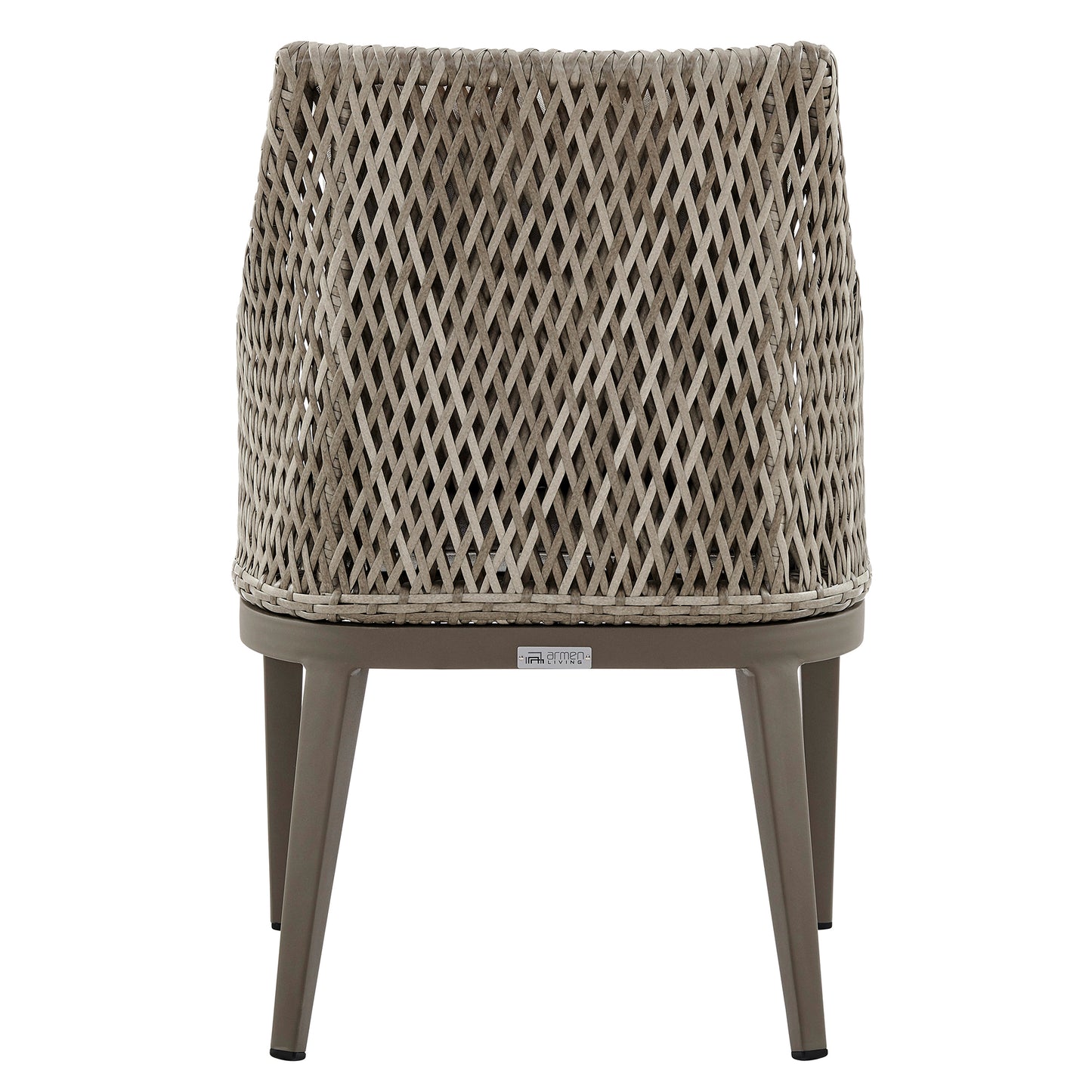 Silvana Outdoor Wicker and Aluminum Gray Dining Chair with Beige Cushions - Set of 2 By Armen Living | Outdoor Chairs | Modishstore - 8