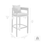 Argiope Outdoor Patio Counter Height Bar Stool in Aluminum with Grey Cushions By Armen Living | Bar Stools | Modishstore - 10