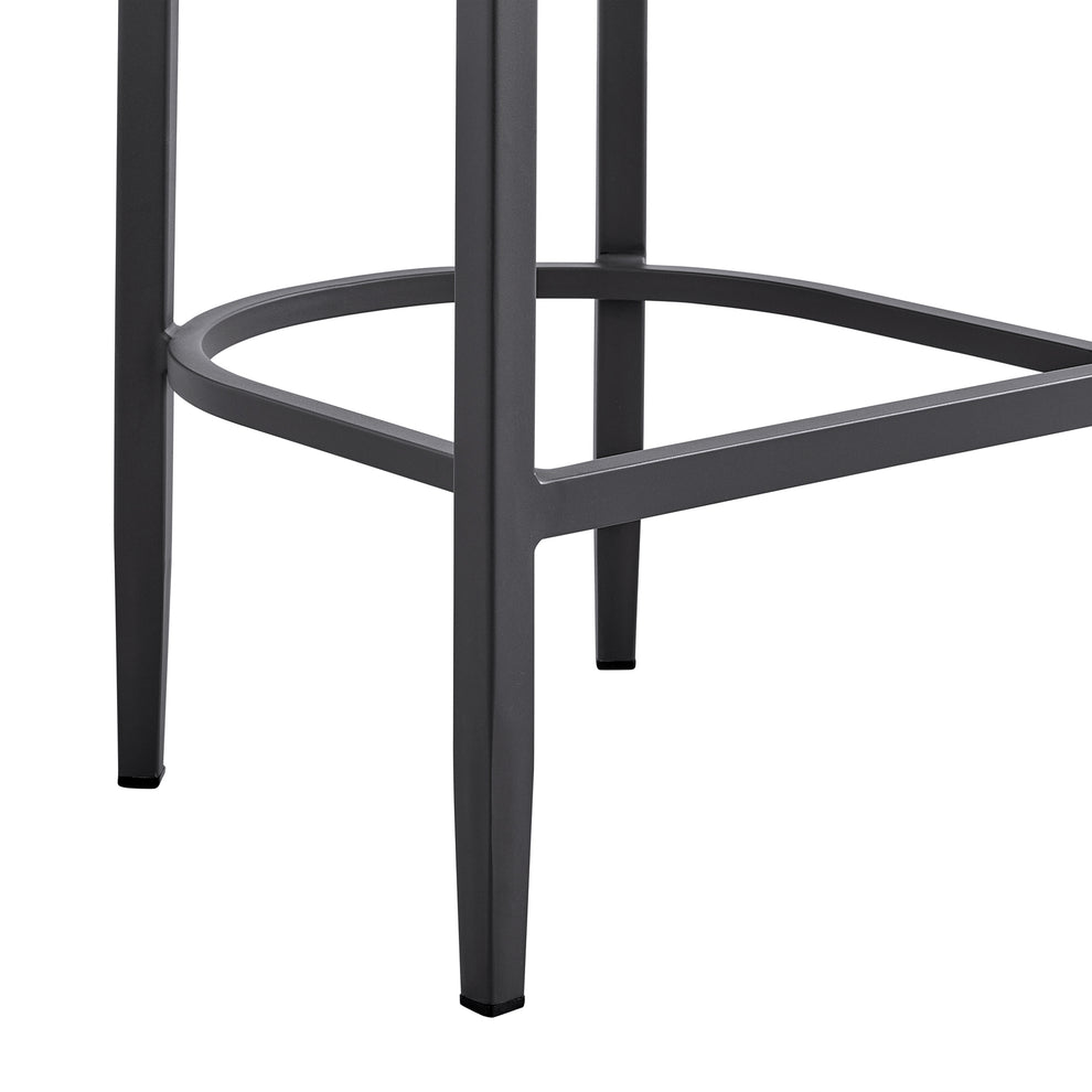 Argiope Outdoor Patio Bar Stool in Aluminum with Grey Cushions By Armen Living | Bar Stools | Modishstore - 11