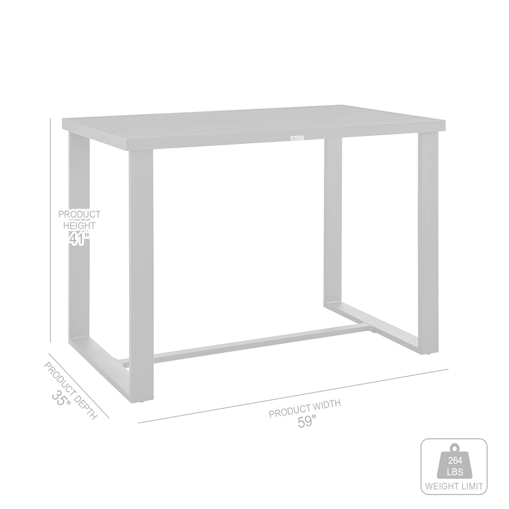 Argiope Outdoor Patio Bar Height Dining Table in Aluminum By Armen Living | Bar Tables | Modishstore - 8