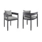 Argiope Outdoor Patio Dining Chairs in Aluminum with Grey Cushions - Set of 2 By Armen Living | Outdoor Chairs | Modishstore - 2