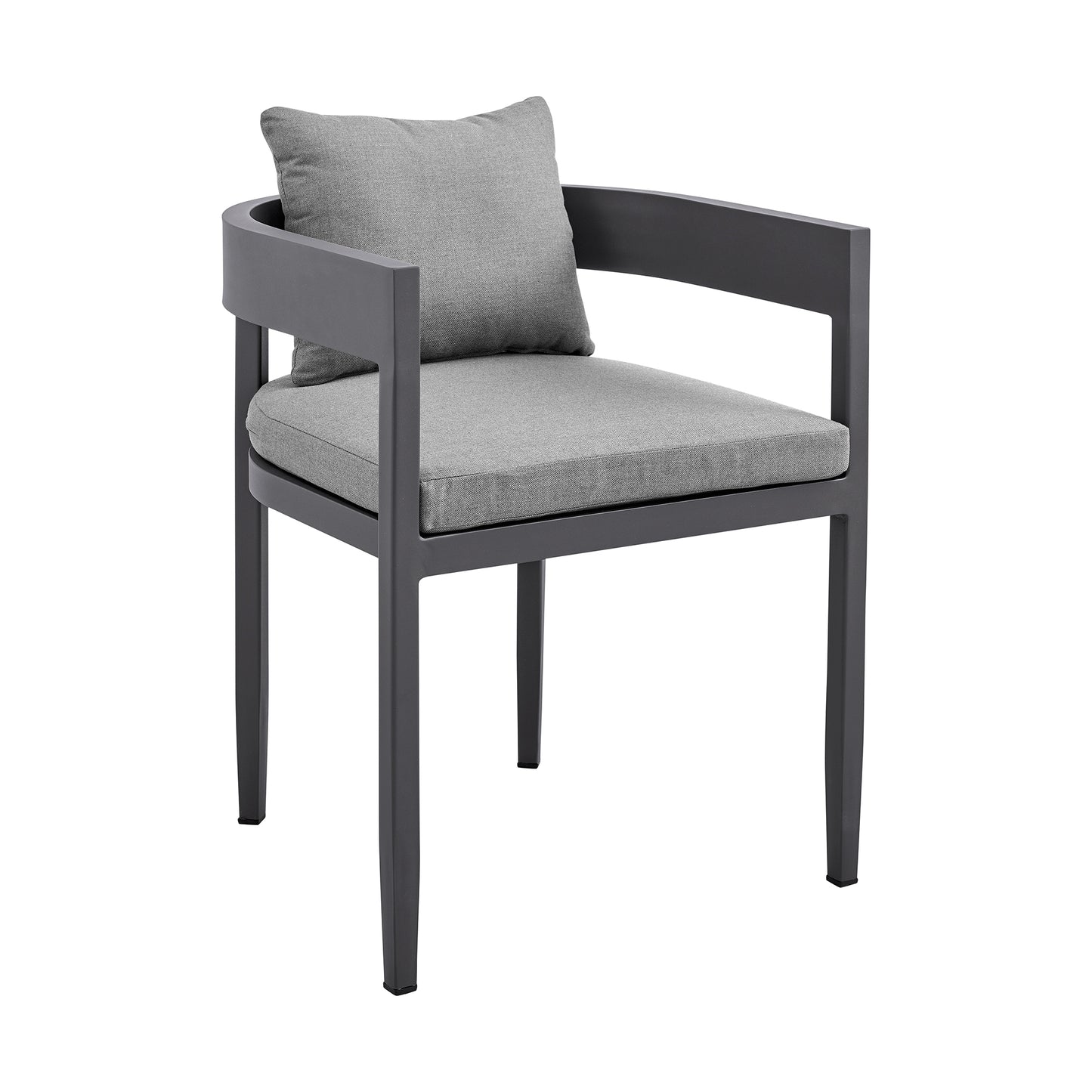 Argiope Outdoor Patio Dining Chairs in Aluminum with Grey Cushions - Set of 2 By Armen Living | Outdoor Chairs | Modishstore - 4