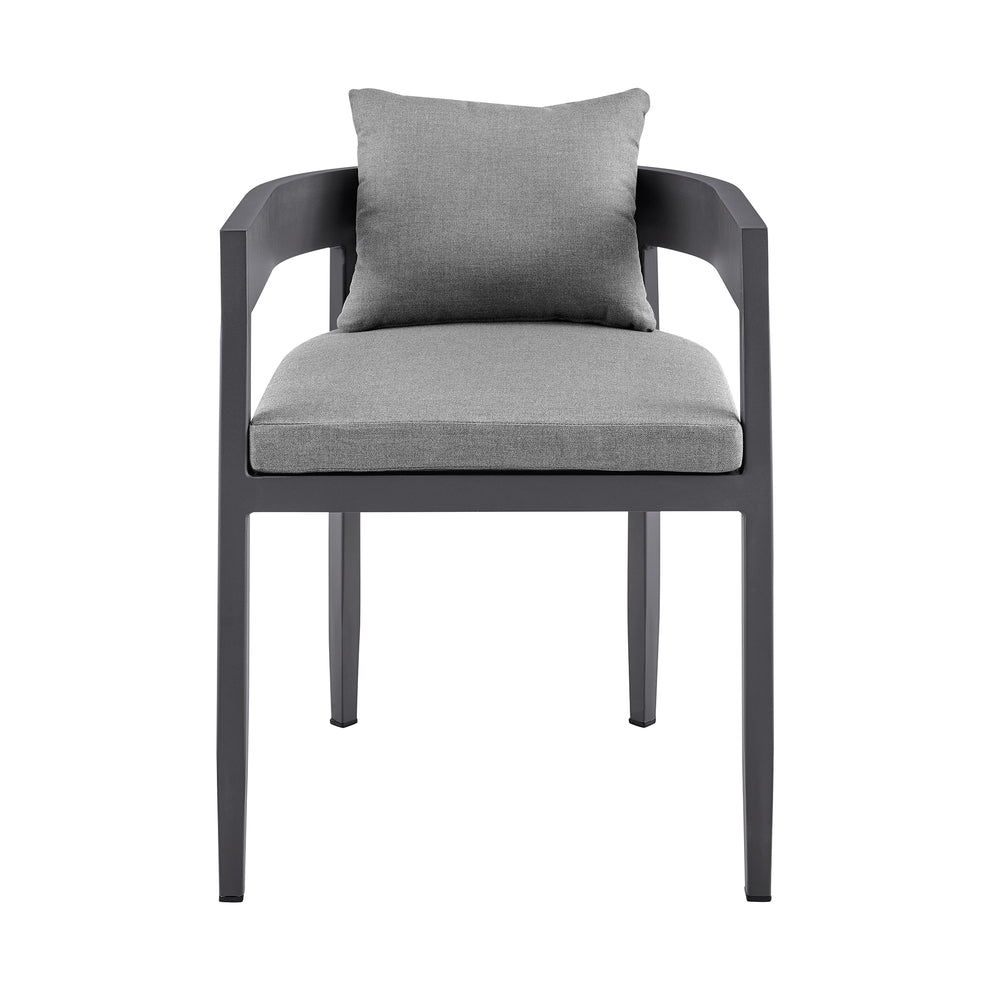 Argiope Outdoor Patio Dining Chairs in Aluminum with Grey Cushions - Set of 2 By Armen Living | Outdoor Chairs | Modishstore - 5