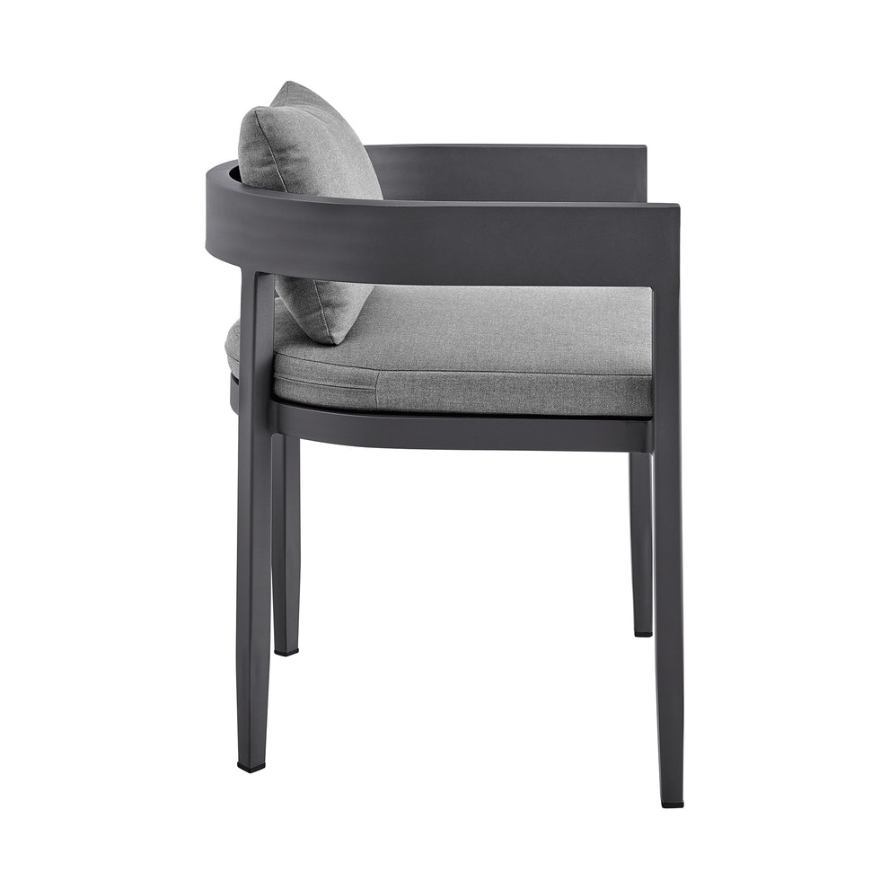 Argiope Outdoor Patio Dining Chairs in Aluminum with Grey Cushions - Set of 2 By Armen Living | Outdoor Chairs | Modishstore - 6