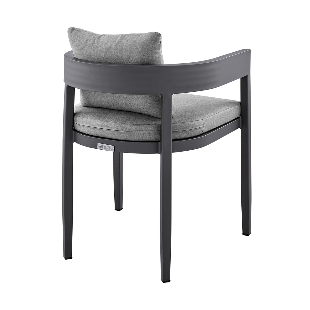 Argiope Outdoor Patio Dining Chairs in Aluminum with Grey Cushions - Set of 2 By Armen Living | Outdoor Chairs | Modishstore - 7