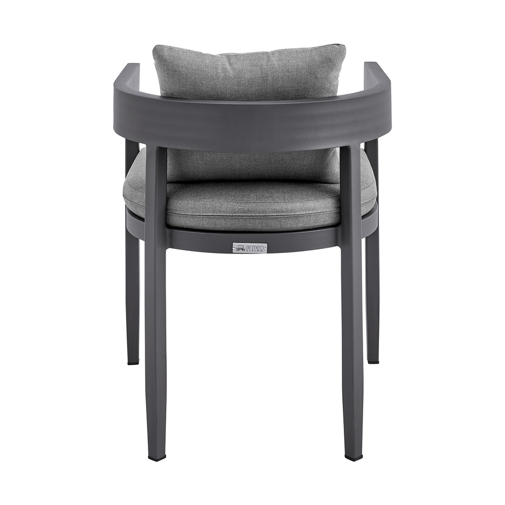 Argiope Outdoor Patio Dining Chairs in Aluminum with Grey Cushions - Set of 2 By Armen Living | Outdoor Chairs | Modishstore - 8
