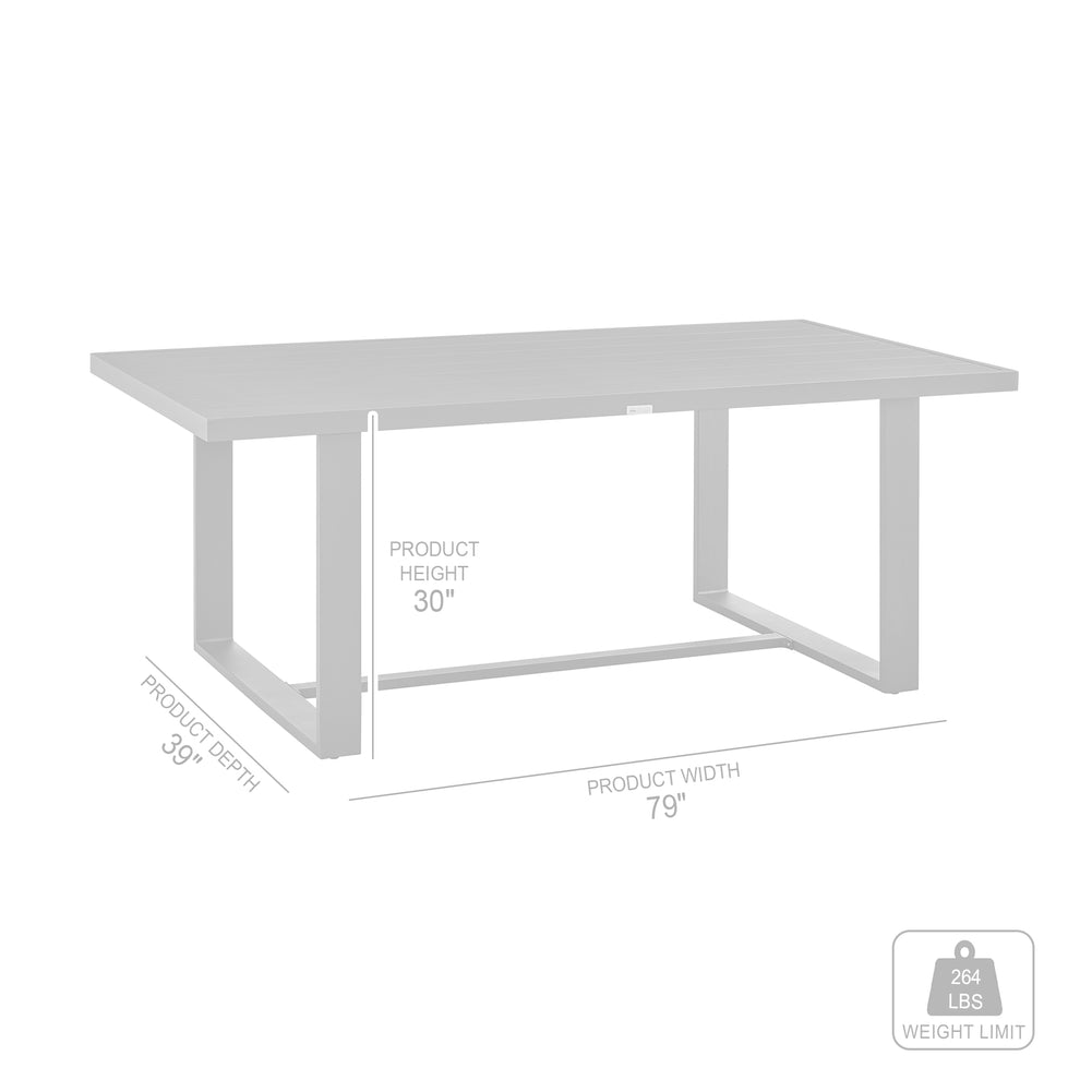 Argiope Outdoor Patio Dining Table in Aluminum By Armen Living | Outdoor Tables | Modishstore - 8