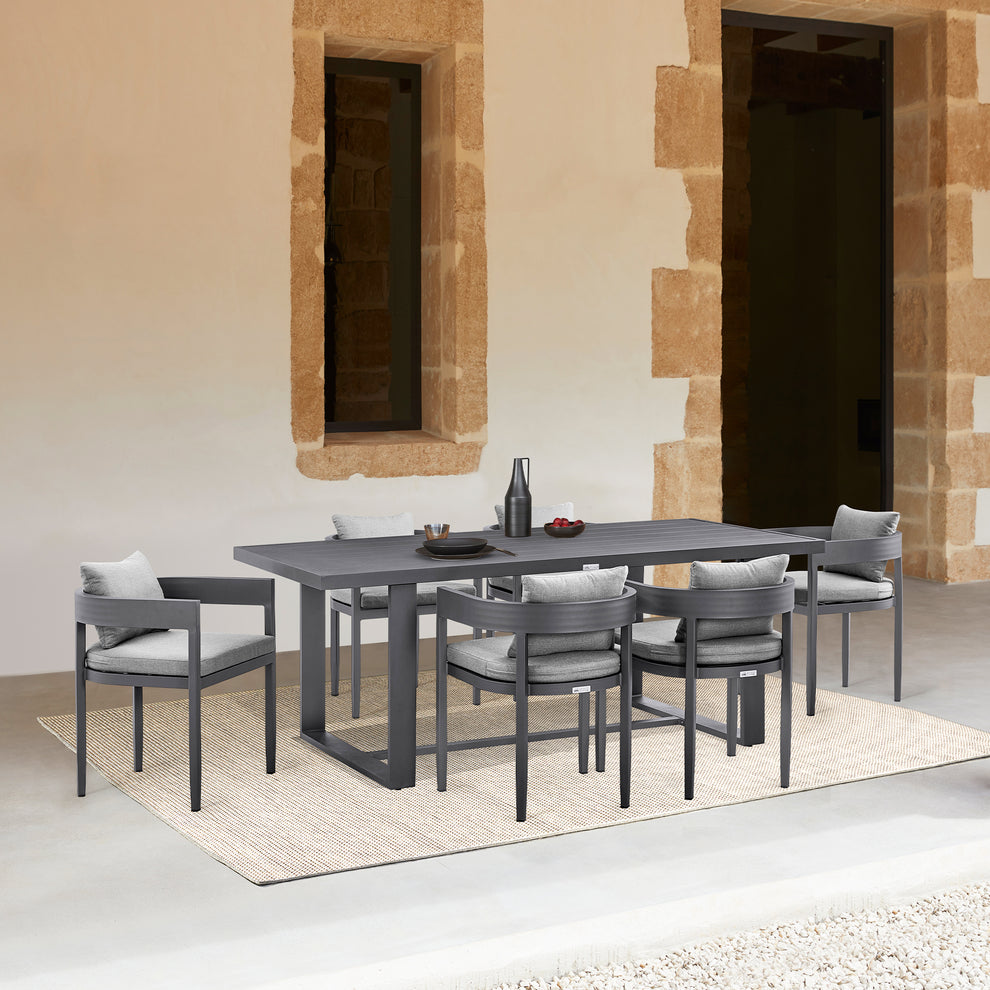 Argiope Outdoor Patio Dining Table in Aluminum By Armen Living | Outdoor Tables | Modishstore - 3