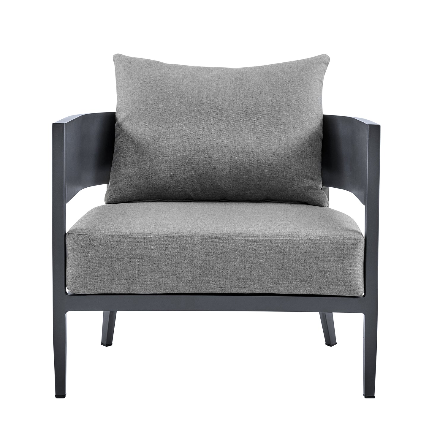 Argiope 4 Piece Outdoor Dark Gray Aluminum & Fabric Outdoor Conversation Set By Armen Living | Outdoor Sofas, Loveseats & Sectionals | Modishstore - 6