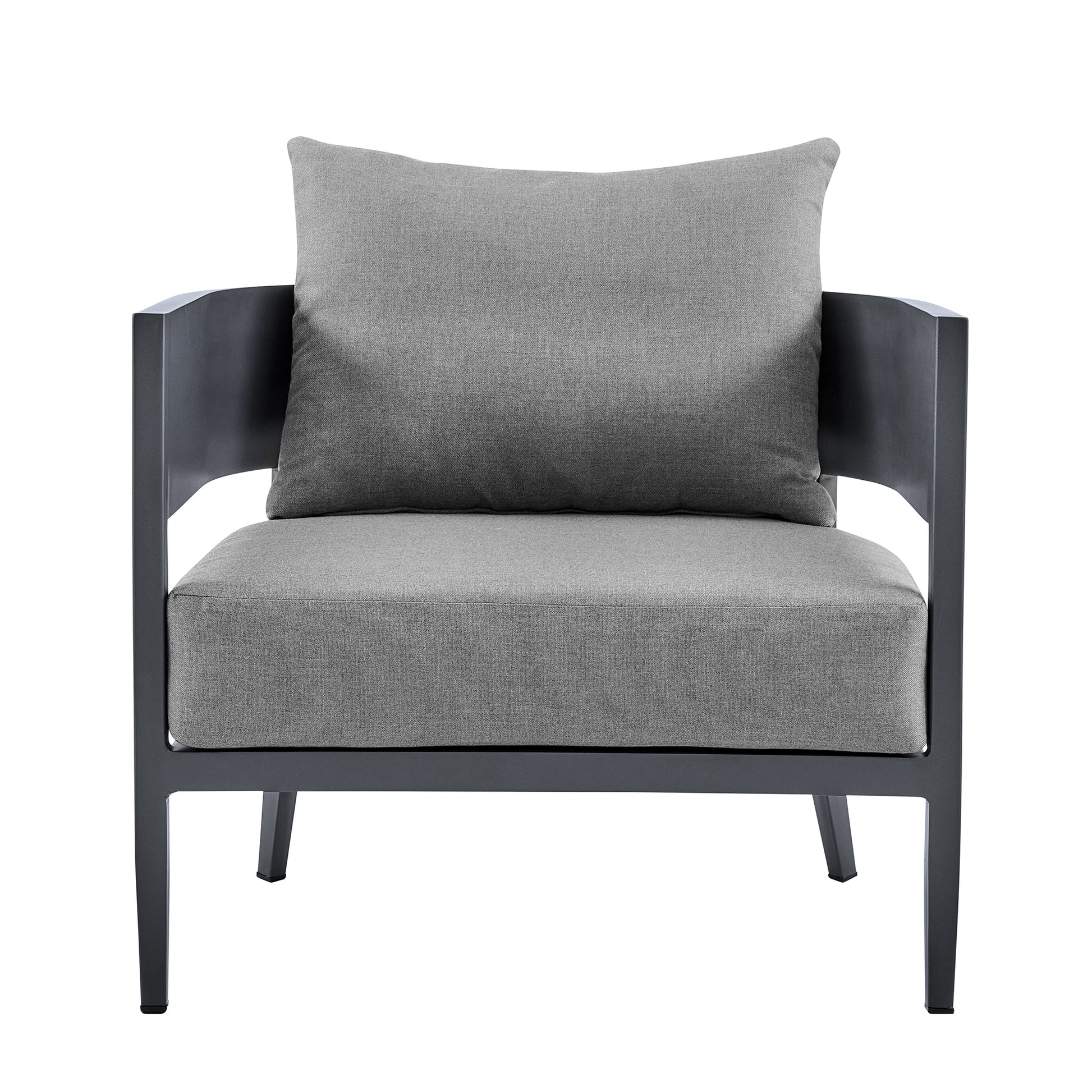 Argiope 4 Piece Outdoor Dark Gray Aluminum & Fabric Outdoor Conversation Set By Armen Living | Outdoor Sofas, Loveseats & Sectionals | Modishstore - 6