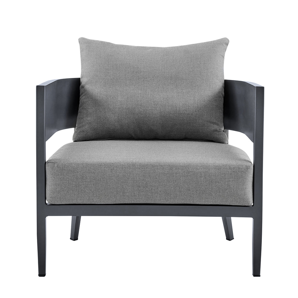 Argiope 4 Piece Outdoor Dark Gray Aluminum & Fabric Outdoor Conversation Set By Armen Living | Outdoor Sofas, Loveseats & Sectionals | Modishstore - 6