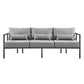 Venice 4 Piece Dark Gray Aluminum Outdoor Seating Set with Dark Gray Cushions By Armen Living | Outdoor Sofas, Loveseats & Sectionals | Modishstore - 3