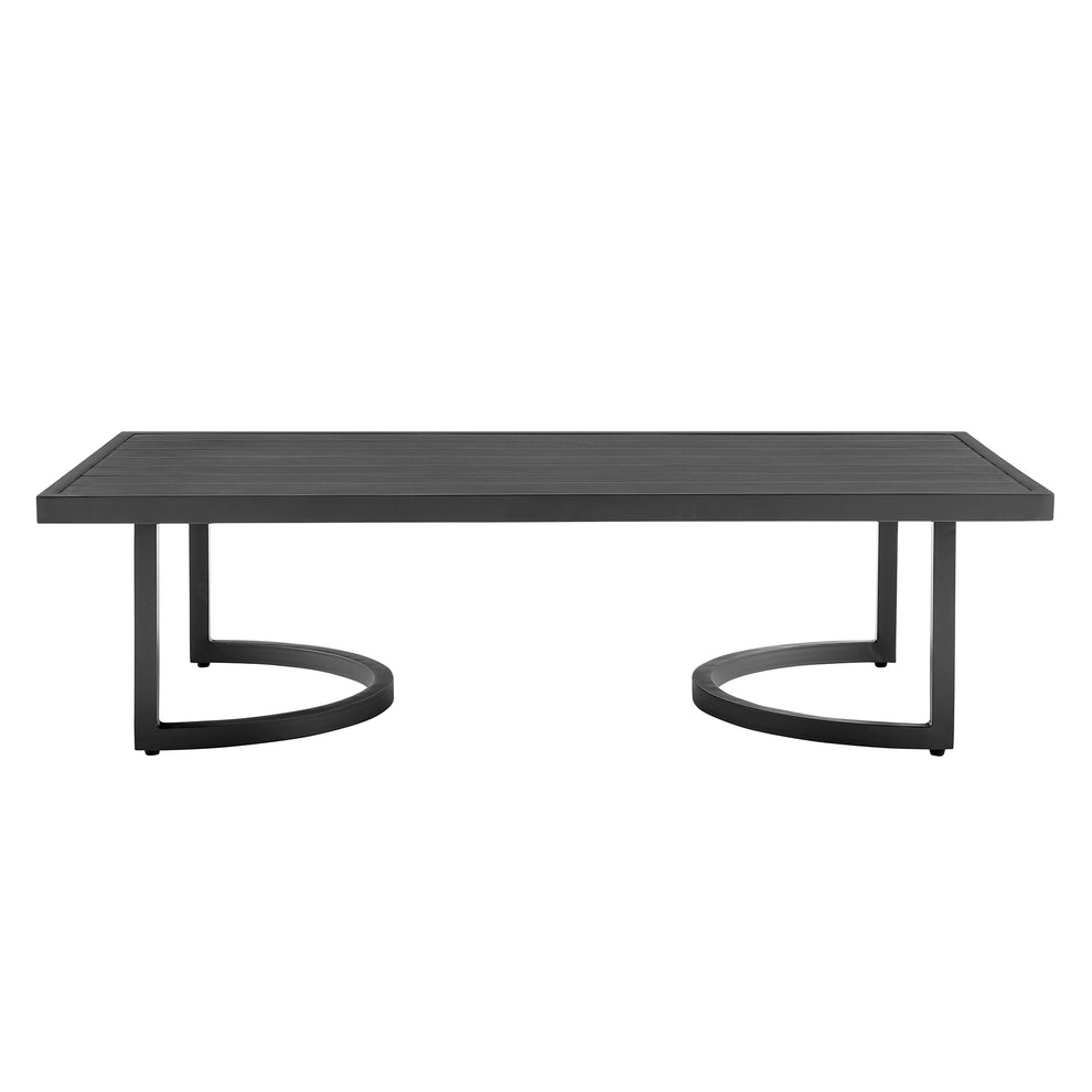 Venice 4 Piece Dark Gray Aluminum Outdoor Seating Set with Dark Gray Cushions By Armen Living | Outdoor Sofas, Loveseats & Sectionals | Modishstore - 7