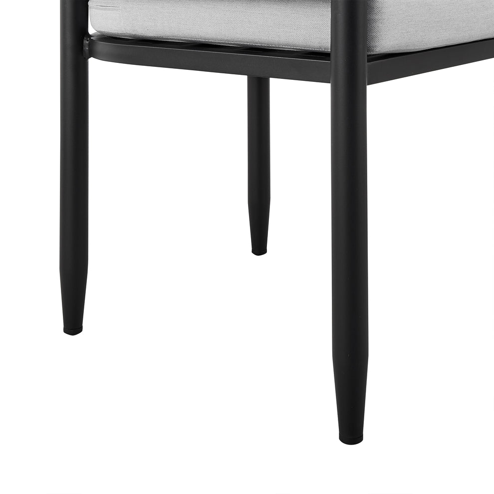 Felicia Outdoor Patio Dining Chair in Aluminum with Grey Rope and Cushions - Set of 2 By Armen Living | Outdoor Chairs | Modishstore - 9