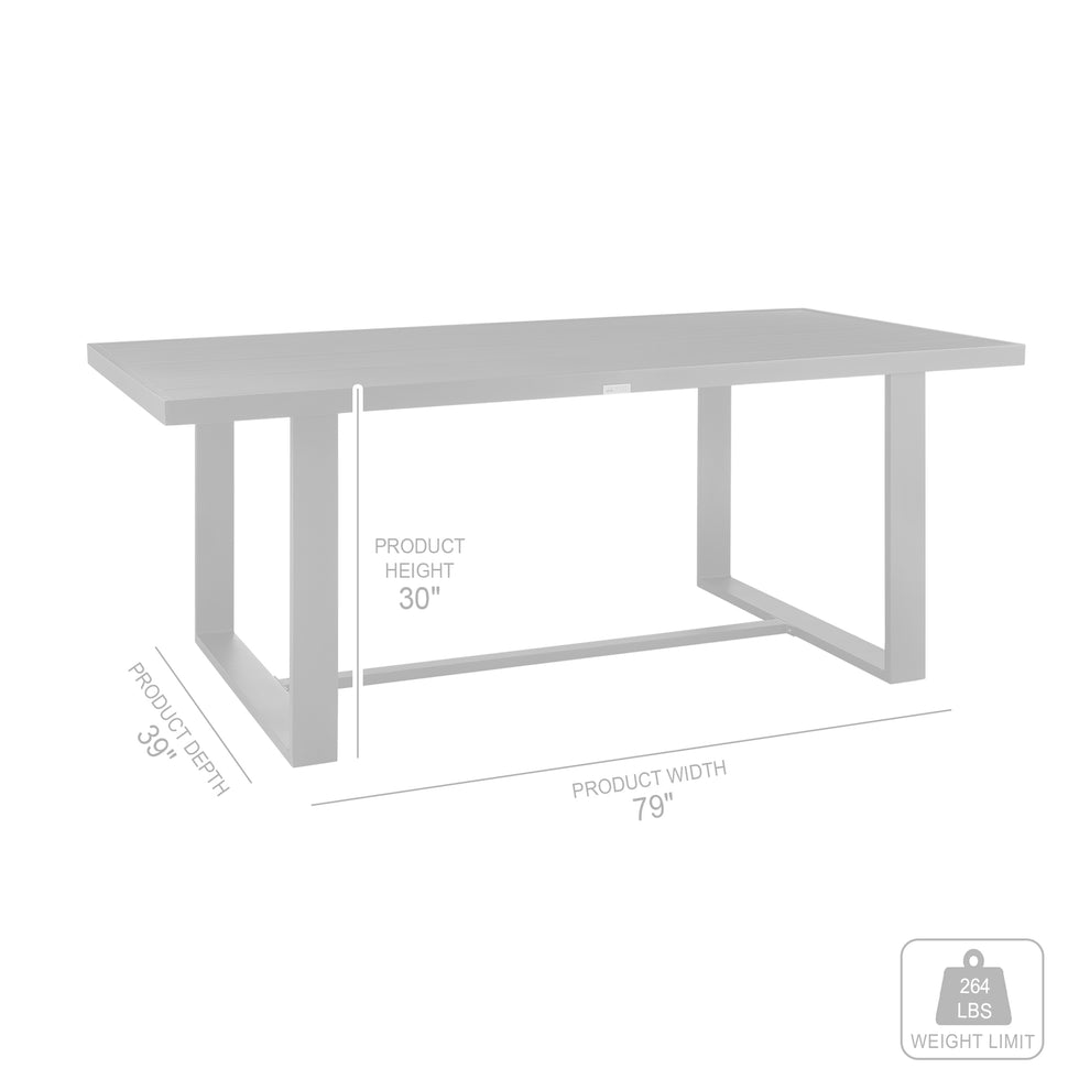 Felicia Outdoor Patio Dining Table in Aluminum By Armen Living | Outdoor Tables | Modishstore - 8