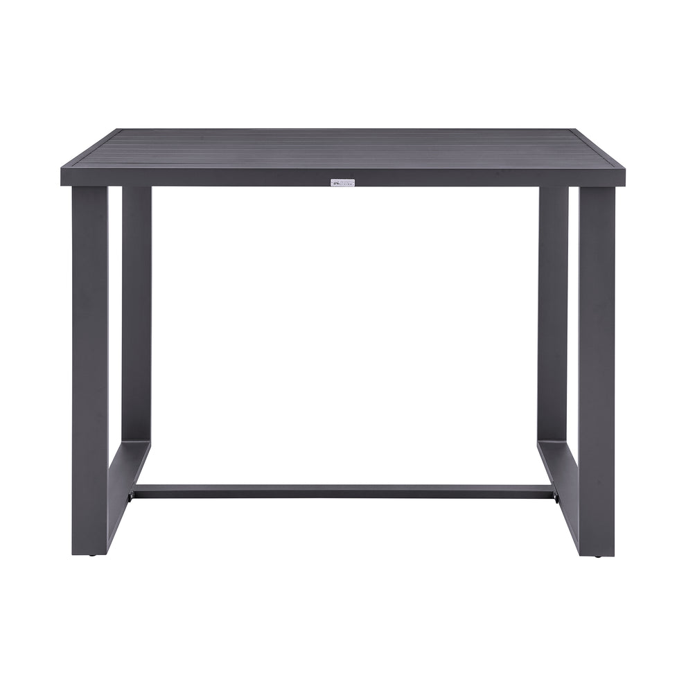 Argiope Outdoor Patio 5-Piece Bar Table Set in Aluminum with Grey Cushions By Armen Living | Bar Stools & Table | Modishstore - 5