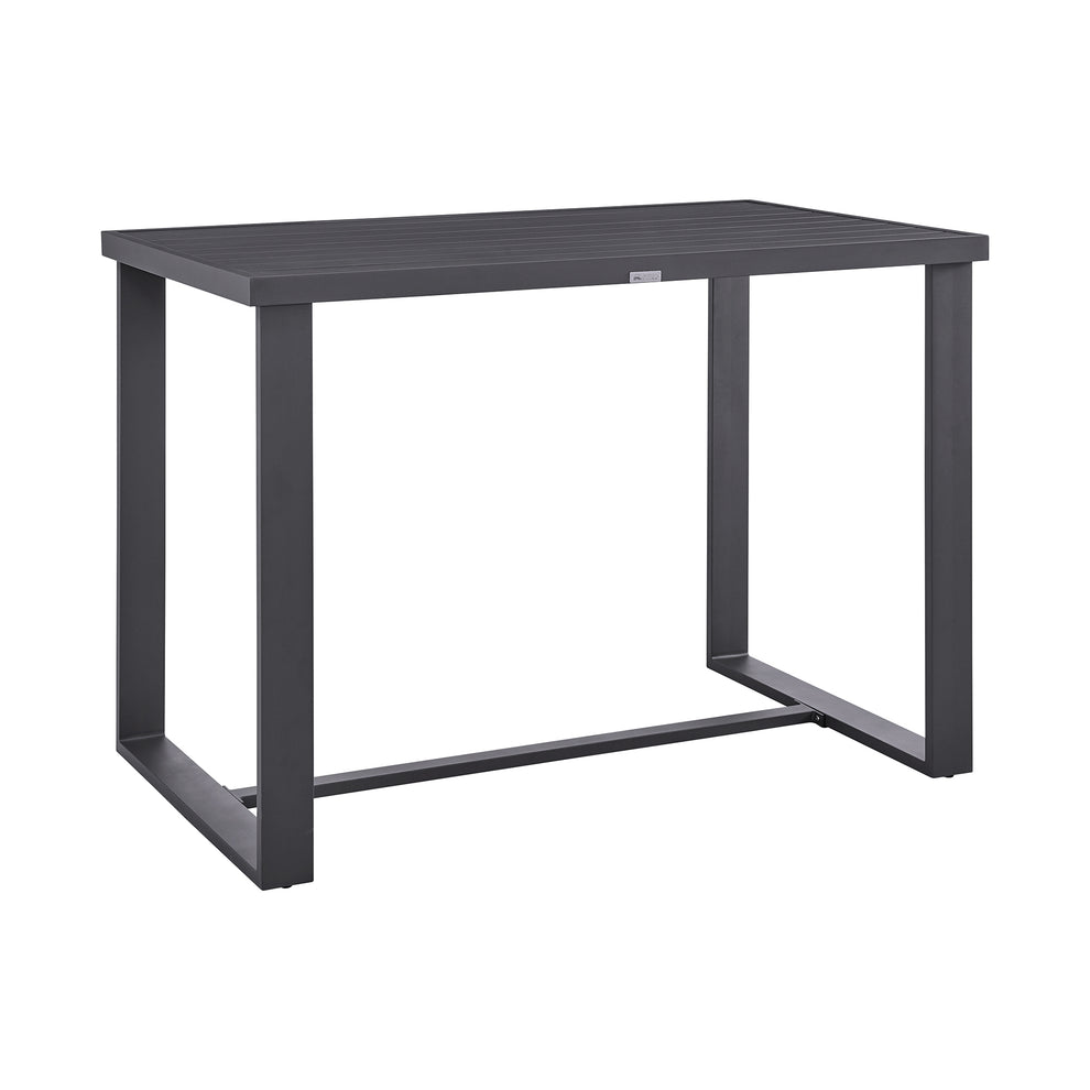 Argiope Outdoor Patio 5-Piece Bar Table Set in Aluminum with Grey Cushions By Armen Living | Bar Stools & Table | Modishstore - 6