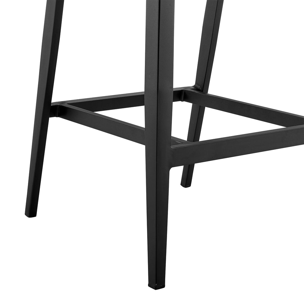 Aileen Outdoor Patio Counter Height Bar Stool in Aluminum and Wicker with Grey Cushions By Armen Living | Bar Stools | Modishstore - 11
