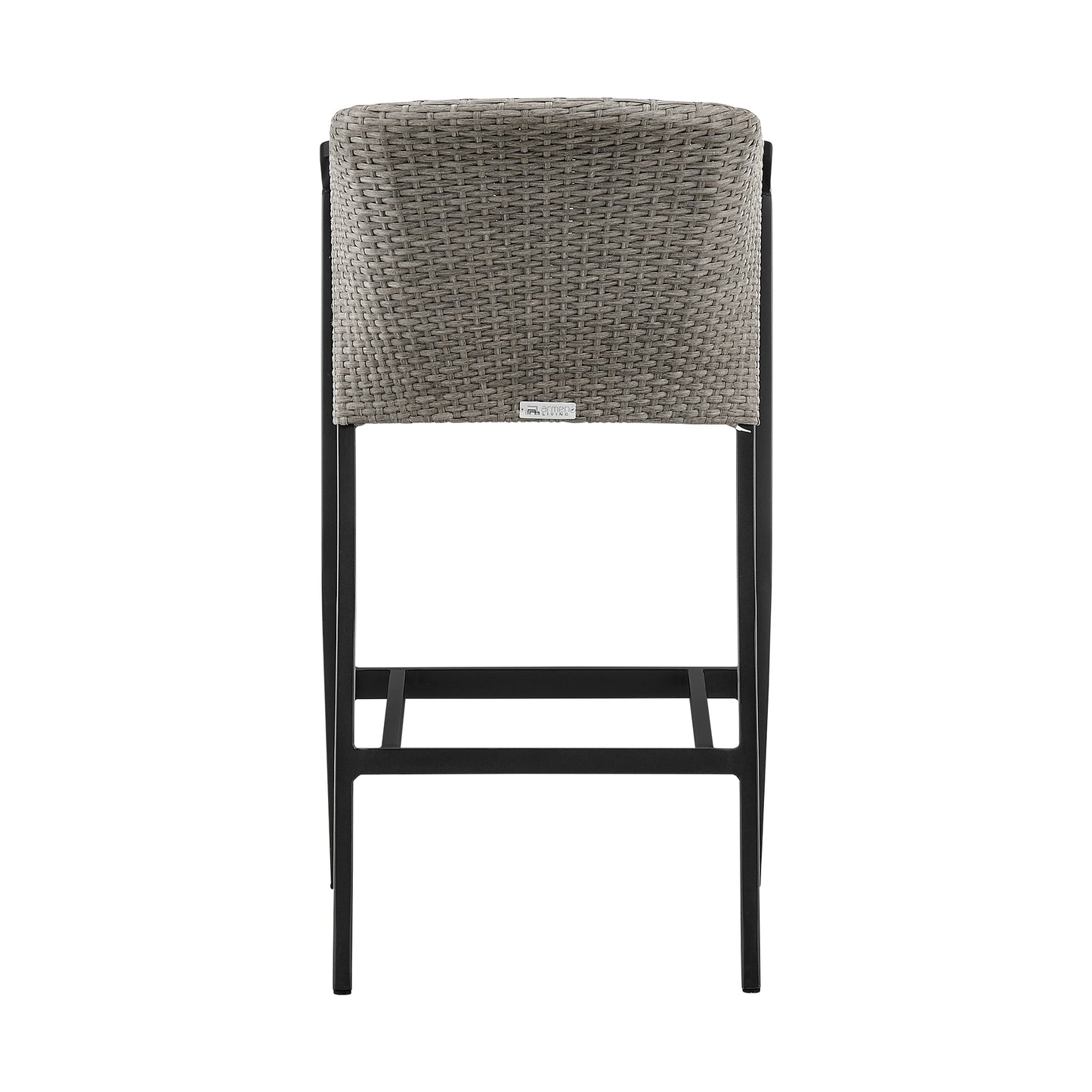 Aileen Outdoor Patio Bar Stool in Aluminum and Wicker with Grey Cushions By Armen Living | Bar Stools | Modishstore - 7