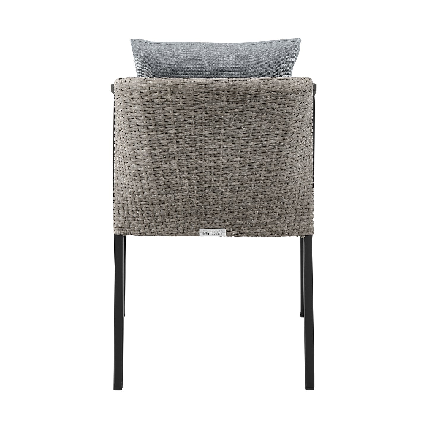 Aileen Outdoor Patio Dining Chairs in Aluminum and Wicker with Grey Cushions - Set of 2 By Armen Living | Outdoor Chairs | Modishstore - 8