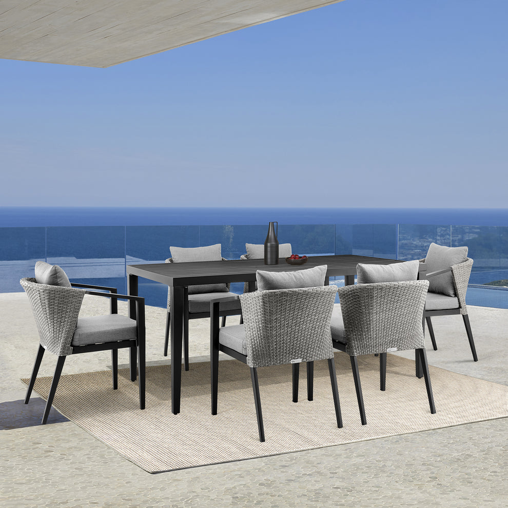 Aileen Outdoor Patio Dining Table in Aluminum By Armen Living | Outdoor Tables | Modishstore - 3