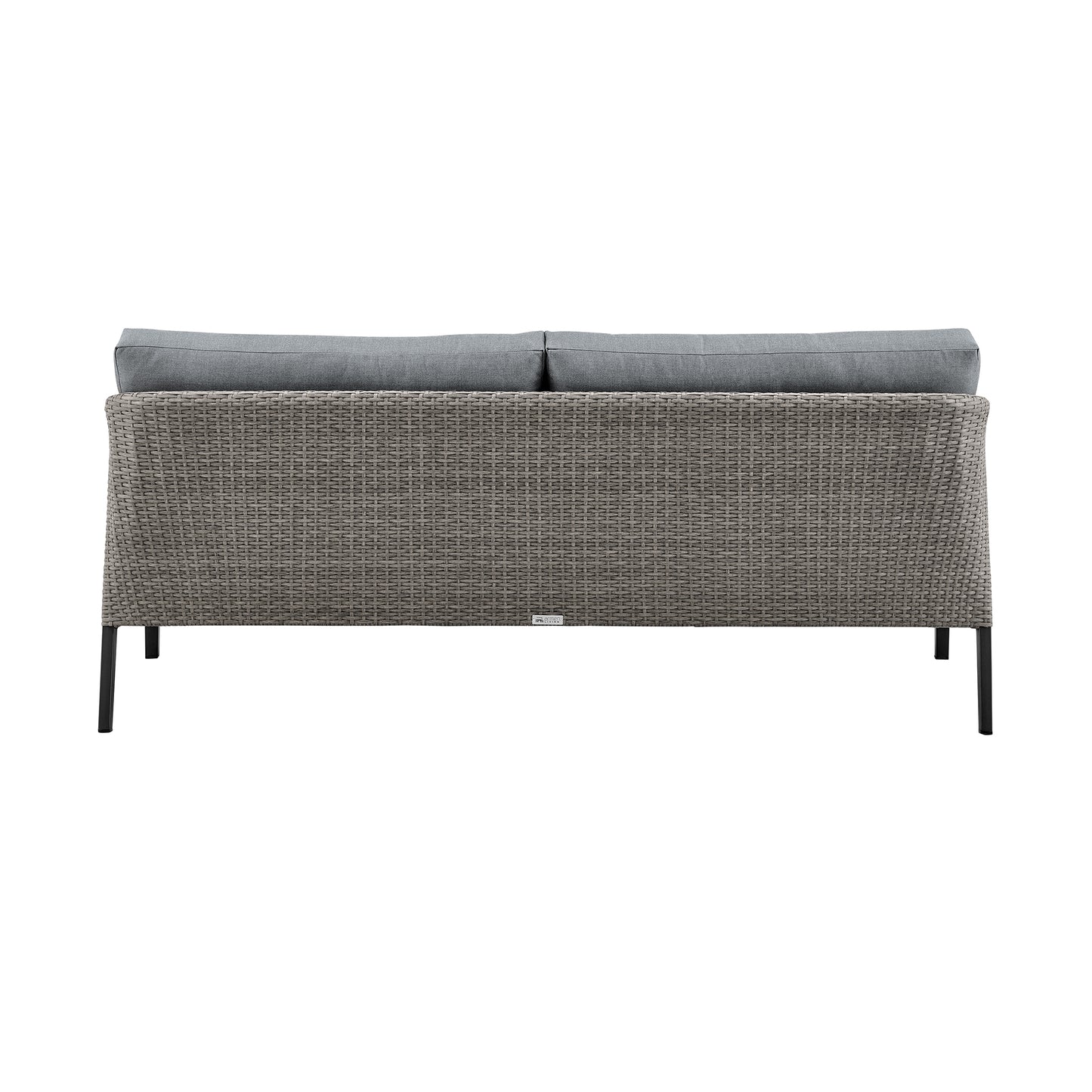 Aileen Outdoor Patio 4-Piece Lounge Set in Aluminum and Wicker with Grey Cushions By Armen Living | Outdoor Sofas, Loveseats & Sectionals | Modishstore - 4