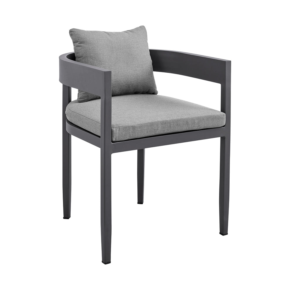 Argiope Outdoor Patio 5-Piece Dining Table Set in Aluminum with Grey Cushions By Armen Living | Outdoor Dining Sets | Modishstore - 3