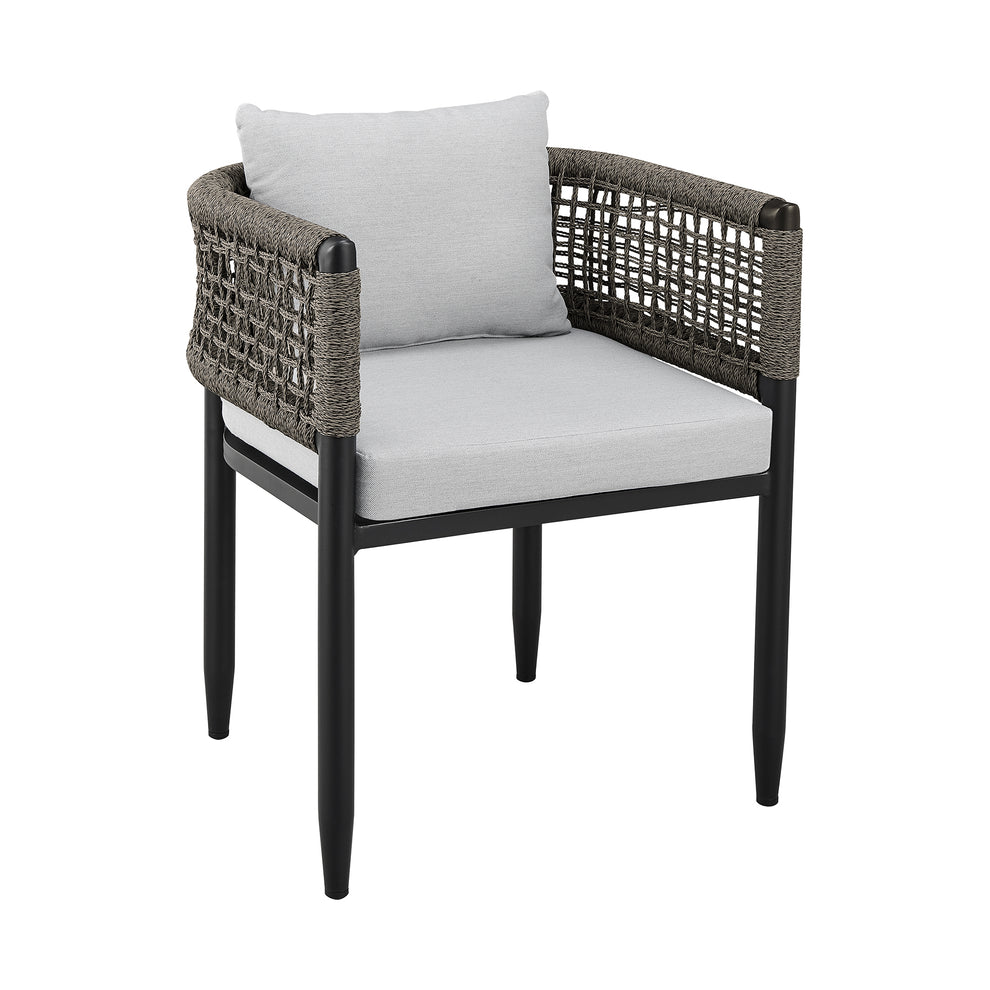 Felicia Outdoor Patio 7-Piece Dining Table Set in Aluminum with Grey Rope and Cushions By Armen Living | Outdoor Dining Sets | Modishstore - 3