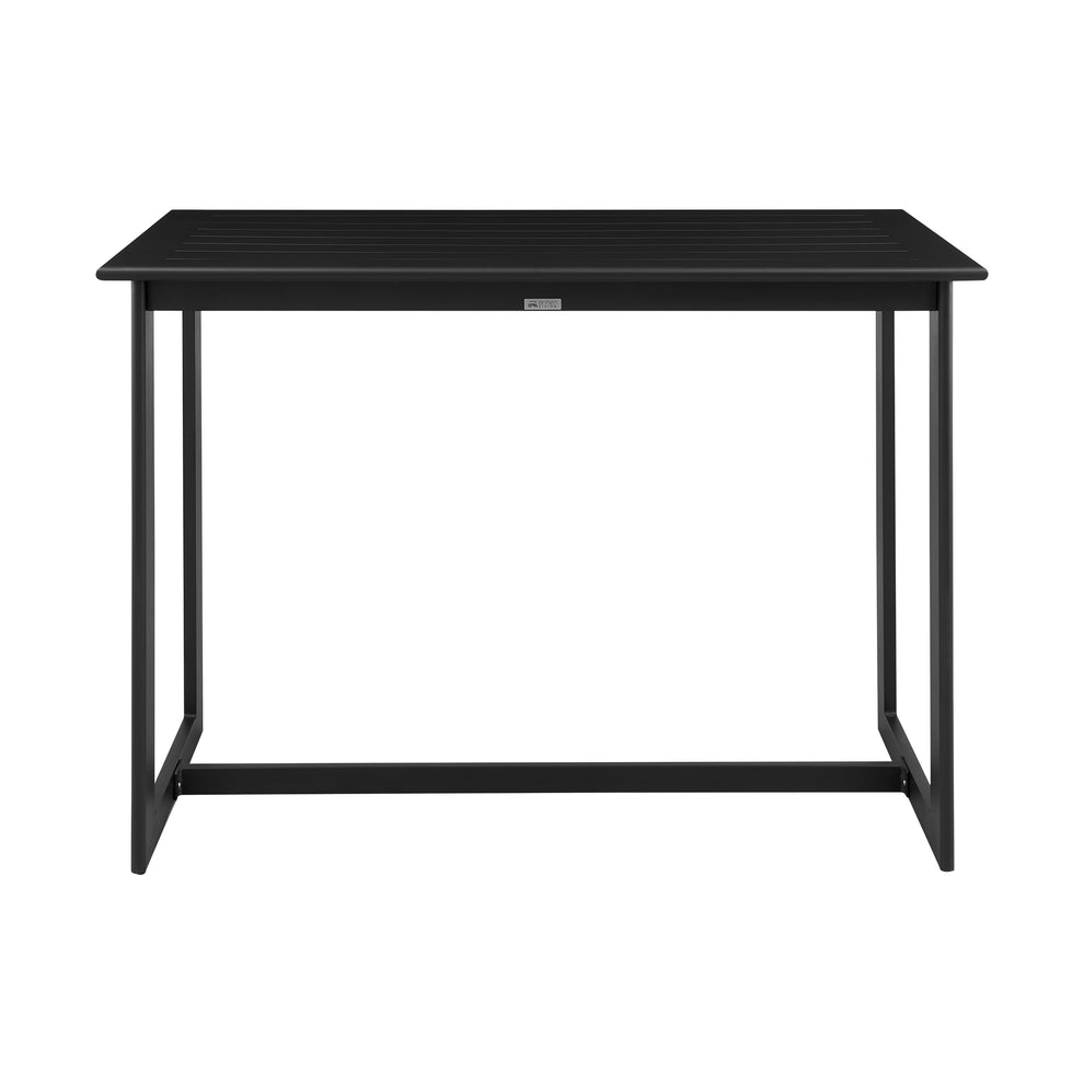 Grand Outdoor Patio 5-Piece Bar Table Set in Aluminum with Grey Cushions By Armen Living | Bar Stools & Table | Modishstore - 5