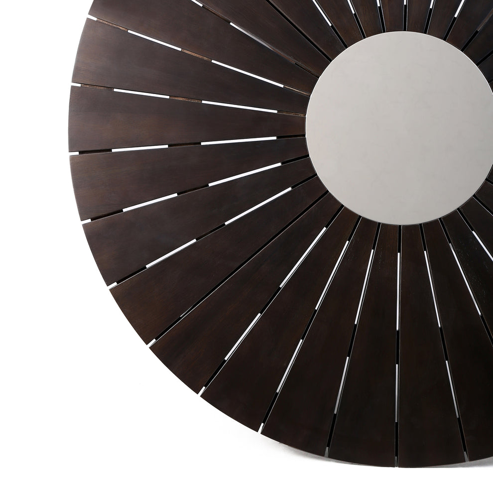 Sachi Outdoor Dark Eucalyptus Wood and Concrete Round Dining Table By Armen Living | Outdoor Tables | Modishstore - 5
