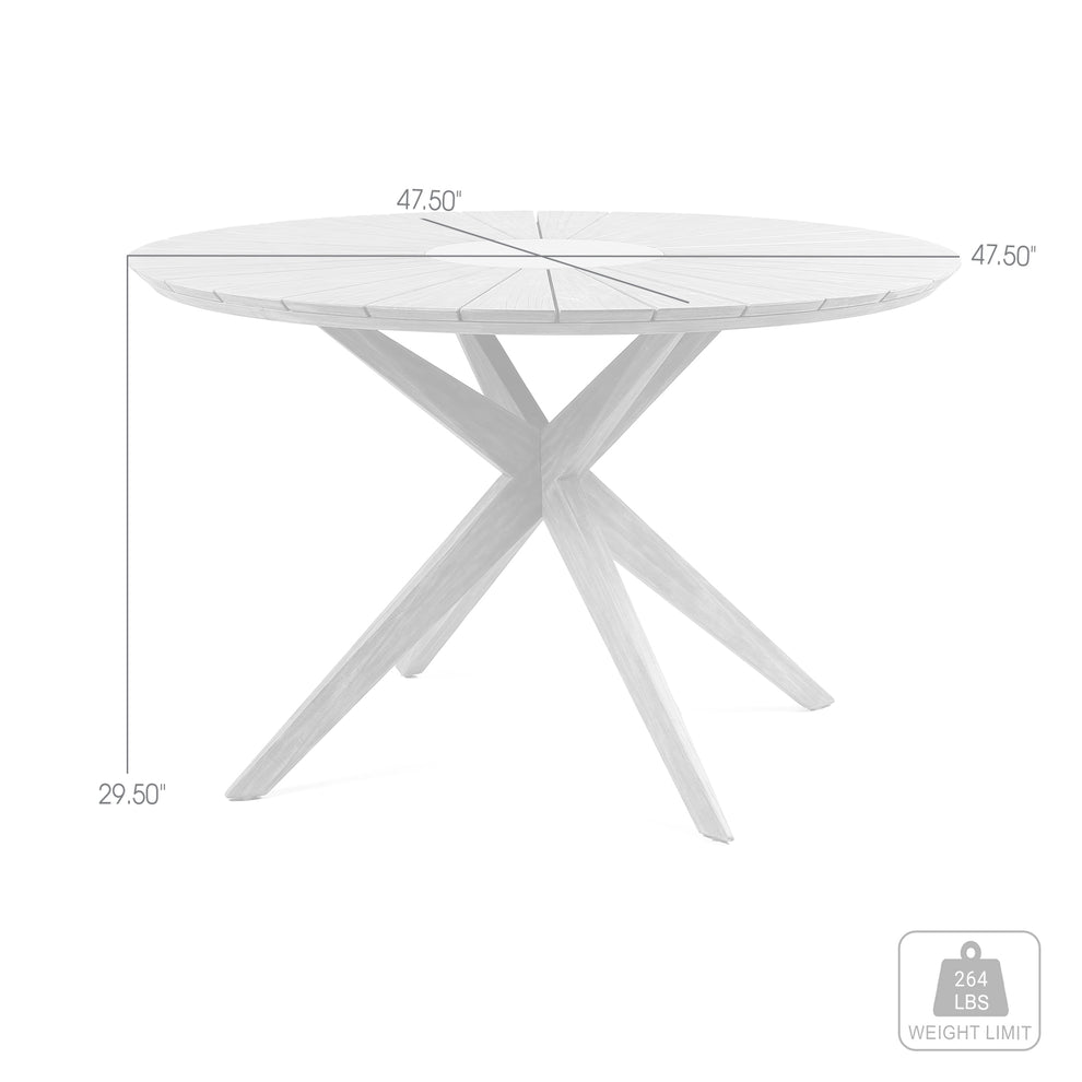 Sachi Outdoor Light Eucalyptus Wood and Concrete Round Dining Table By Armen Living | Outdoor Tables | Modishstore - 8