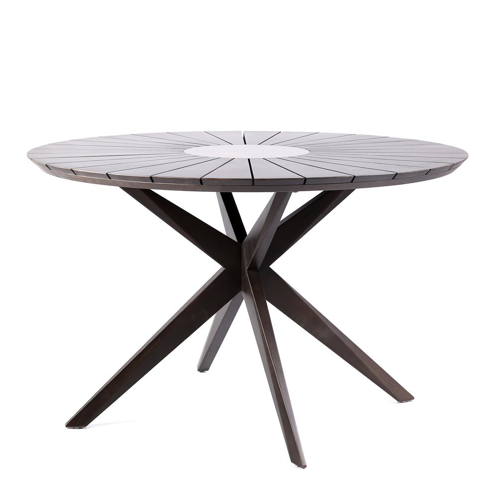 Sachi and Island Outdoor 5 Piece Dark Eucalyptus and Concrete Dining Set By Armen Living | Outdoor Dining Sets | Modishstore - 6