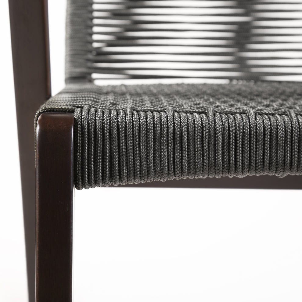 Nabila Outdoor Dark Eucalyptus Wood and Grey Rope Counter and Bar height Stool By Armen Living | Counter Stools | Modishstore - 7
