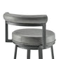 Neura Swivel Counter or Bar Stool in Black Finish with Grey Faux Leather By Armen Living | Bar Stools | Modishstore - 10