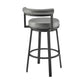 Neura Swivel Counter or Bar Stool in Black Finish with Grey Faux Leather By Armen Living | Bar Stools | Modishstore - 5
