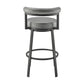 Neura Swivel Counter or Bar Stool in Black Finish with Grey Faux Leather By Armen Living | Bar Stools | Modishstore - 6